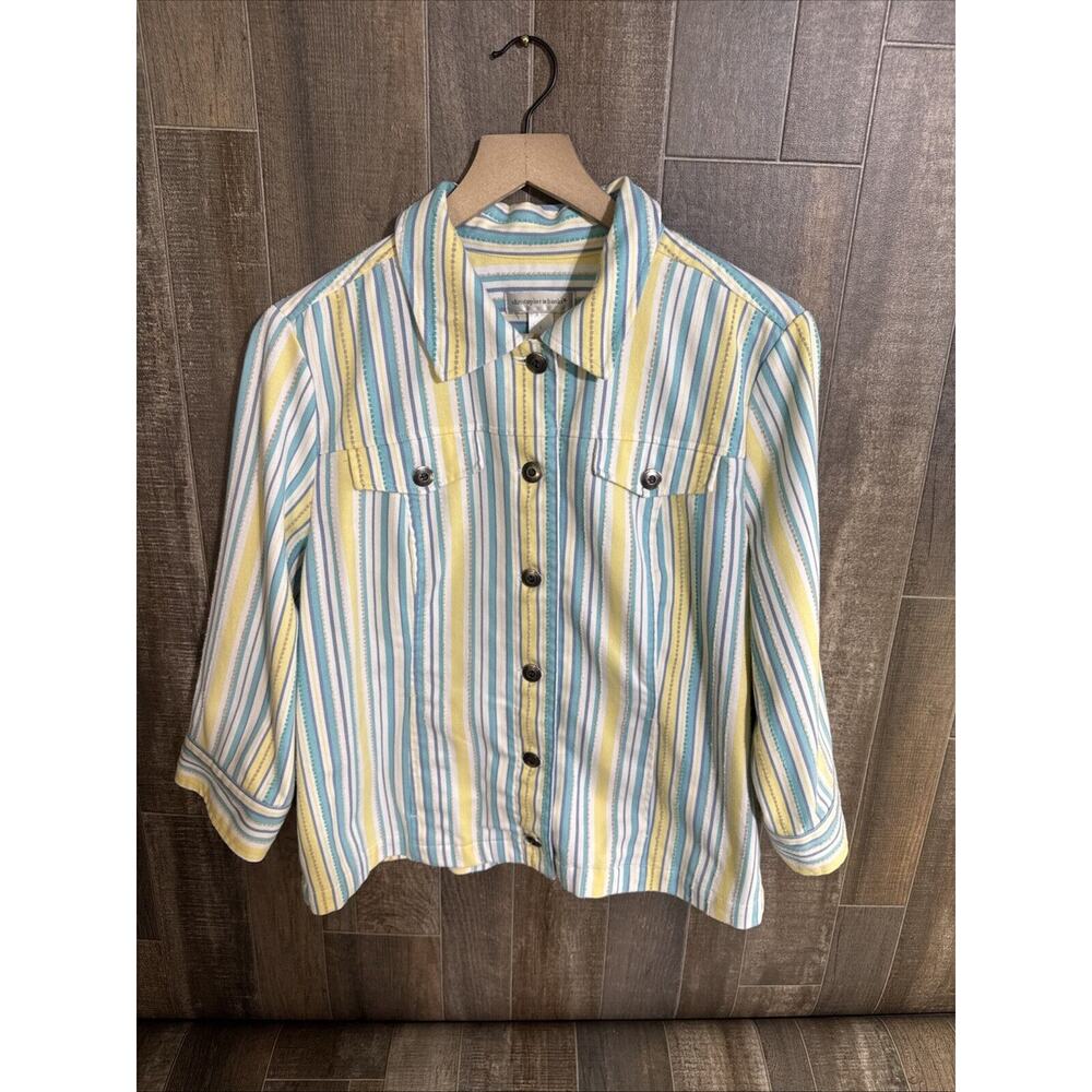 christopher and banks‎ Button Up Jean Shirt/ Jacket Size Large